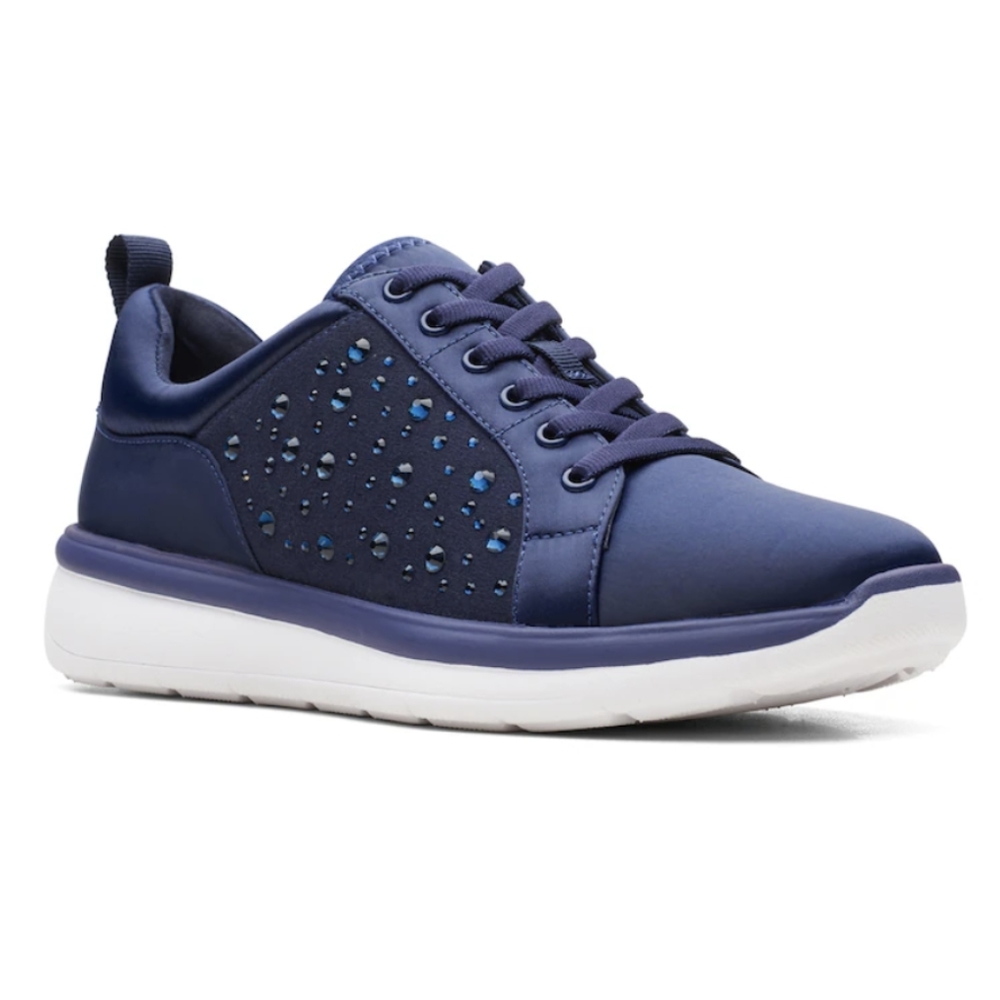 Clarks Womans Ezera Ave Embellished Sneaker